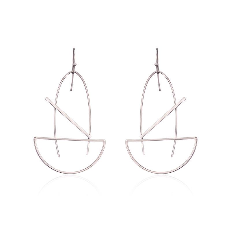 Pendientes Colgantes Geométricos Chapados En Platino De Moda Estilo Simple Piercing Gota De Oreja Para Mujer El Mejor Regalo