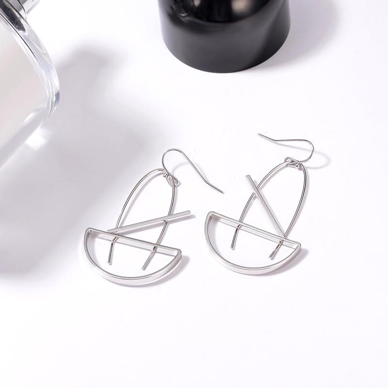 Pendientes Colgantes Geométricos Chapados En Platino De Moda Estilo Simple Piercing Gota De Oreja Para Mujer El Mejor Regalo