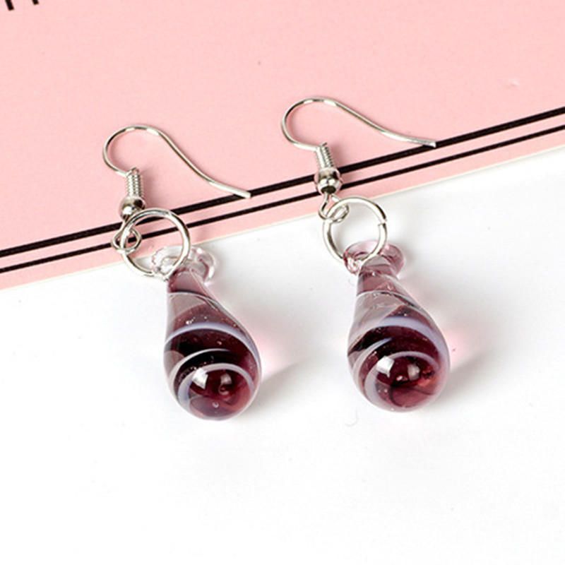 Pendientes Colgantes De Mujer Bohemia Flor En Espiral Color Glaze Drop Piercing Pendiente Regalo Único