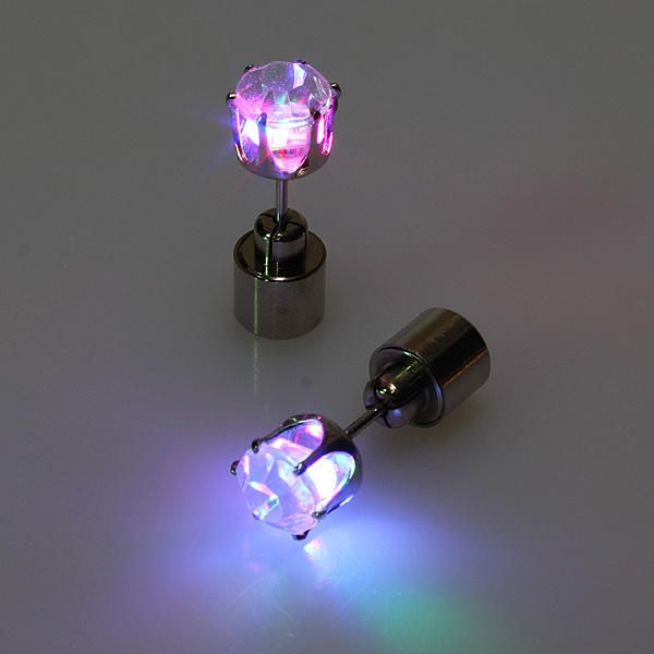 Pendientes Con Flor Intermitente Led Perno Prisionero Perfecto Para Accesorios De Fiesta De Navidad