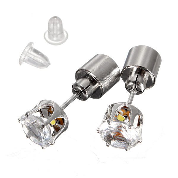 Pendientes Con Flor Intermitente Led Perno Prisionero Perfecto Para Accesorios De Fiesta De Navidad