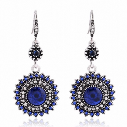 Pendientes De Diamantes De Imitación Turquesa Con Colgante De Gota De Oreja Retro Bohemio Regalo Para Mujer