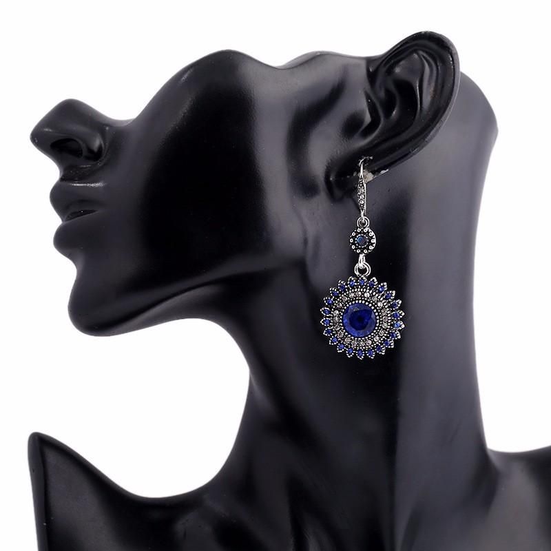 Pendientes De Diamantes De Imitación Turquesa Con Colgante De Gota De Oreja Retro Bohemio Regalo Para Mujer