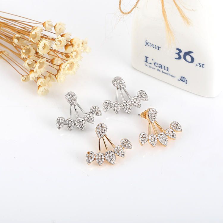 Pendientes De Flores De Moda Oro Plata Diamantes De Imitación Completos Regalo Para Mujer