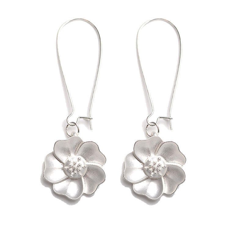 Pendientes De Gota De Flor De Jazmín De Moda Pendiente De Perforación Elegante Para Mujer