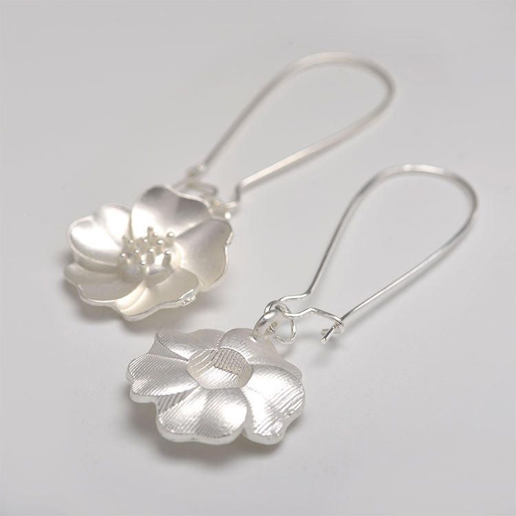 Pendientes De Gota De Flor De Jazmín De Moda Pendiente De Perforación Elegante Para Mujer