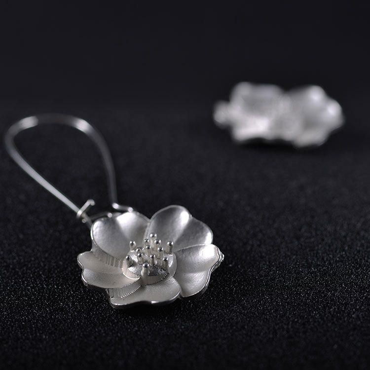 Pendientes De Gota De Flor De Jazmín De Moda Pendiente De Perforación Elegante Para Mujer