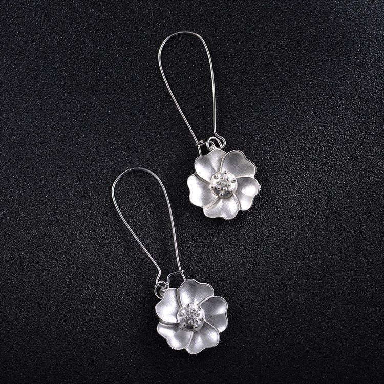 Pendientes De Gota De Flor De Jazmín De Moda Pendiente De Perforación Elegante Para Mujer