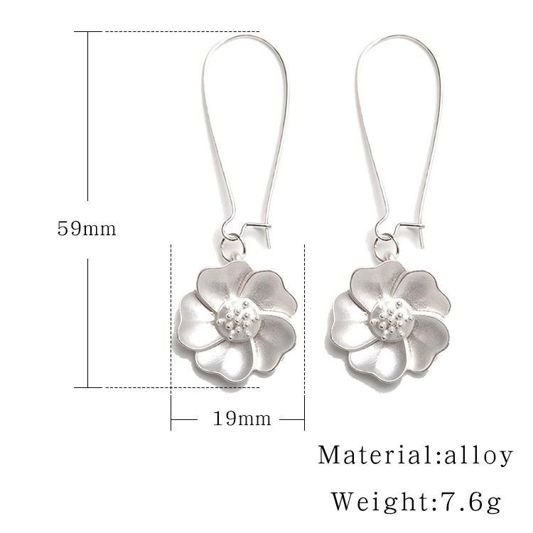 Pendientes De Gota De Flor De Jazmín De Moda Pendiente De Perforación Elegante Para Mujer