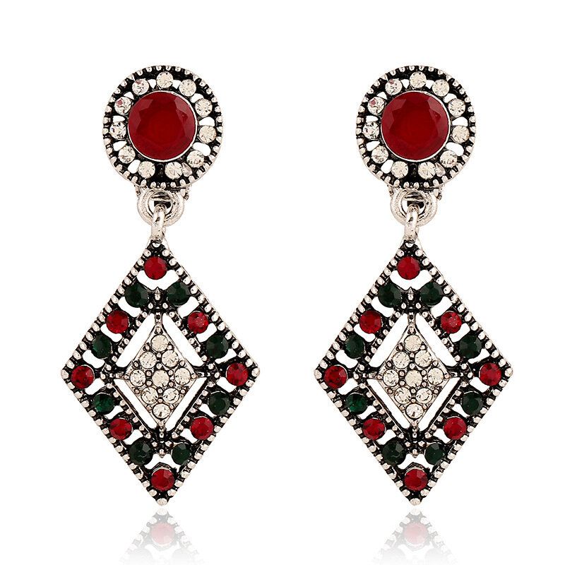 Pendientes De Gota De Oreja De Diamantes De Imitación Africanos Hallow Pendientes De Diamantes Brillantes Retro Para Mujeres