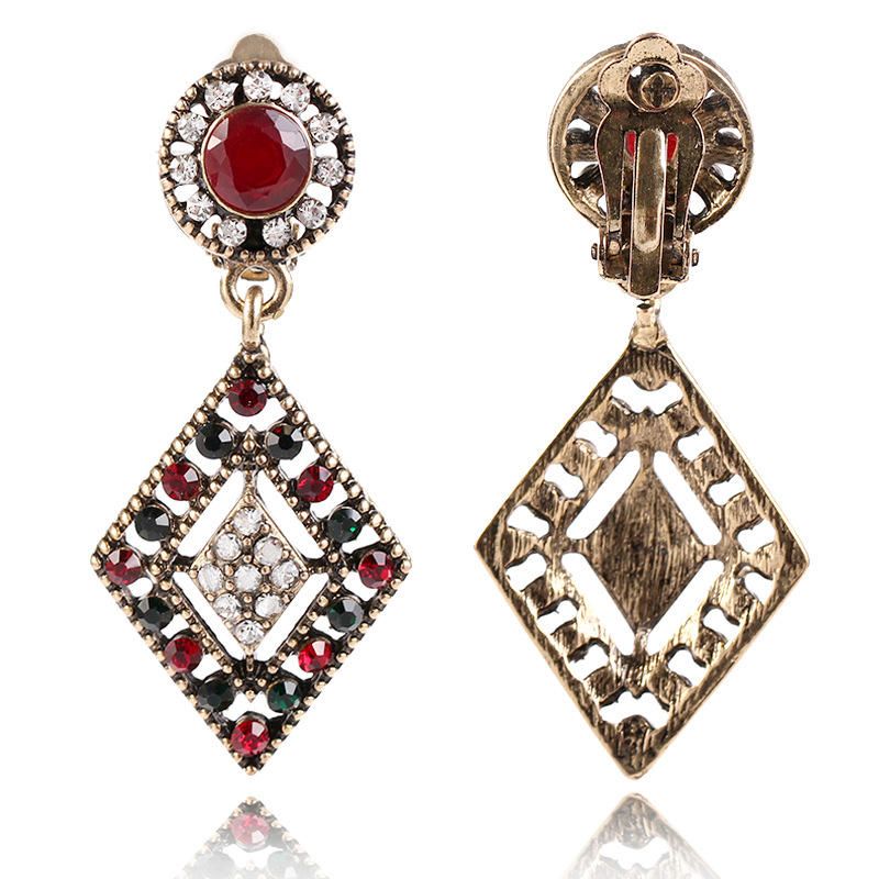 Pendientes De Gota De Oreja De Diamantes De Imitación Africanos Hallow Pendientes De Diamantes Brillantes Retro Para Mujeres