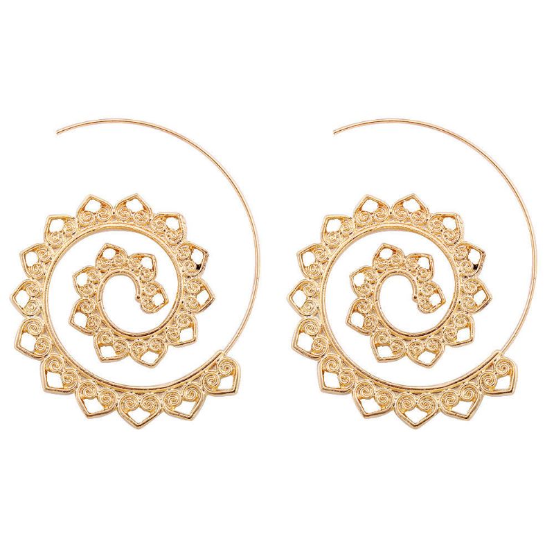 Trendy Big Circle Hoop Exagerado Espiral Corazón Pendientes En Forma De Gota Regalo Para Mujer