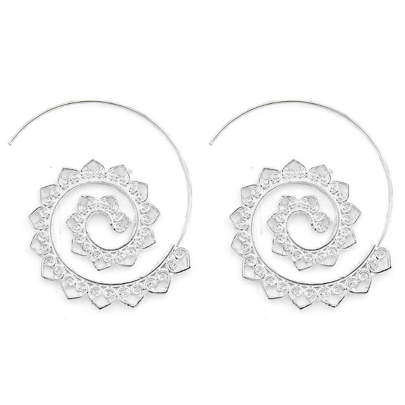 Trendy Big Circle Hoop Exagerado Espiral Corazón Pendientes En Forma De Gota Regalo Para Mujer