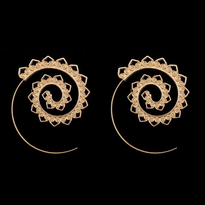 Trendy Big Circle Hoop Exagerado Espiral Corazón Pendientes En Forma De Gota Regalo Para Mujer