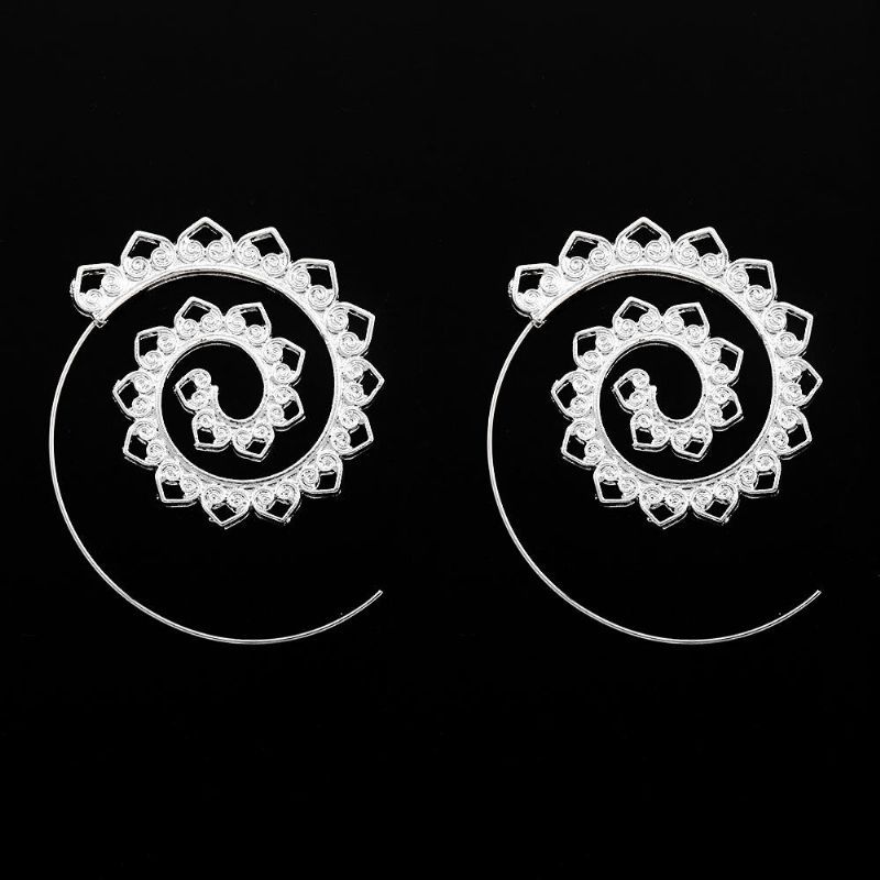 Trendy Big Circle Hoop Exagerado Espiral Corazón Pendientes En Forma De Gota Regalo Para Mujer