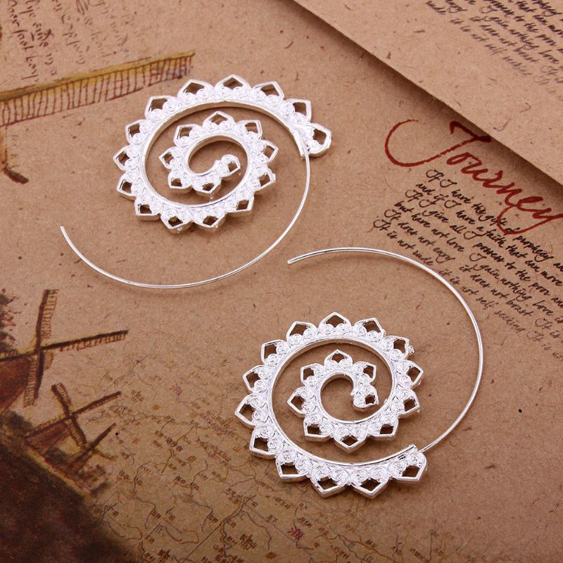 Trendy Big Circle Hoop Exagerado Espiral Corazón Pendientes En Forma De Gota Regalo Para Mujer