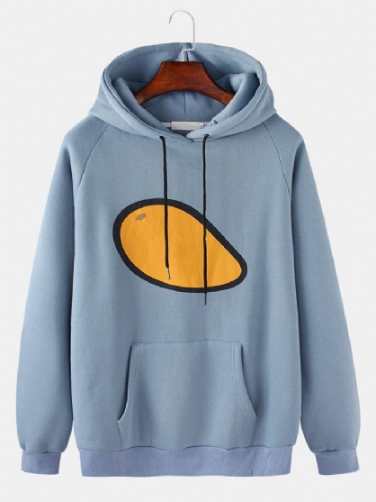 Sudadera Con Capucha Casual Con Cordón Y Estampado De Frutas De Dibujos Animados Lindo Para Hombre Con Bolsillo De Canguro