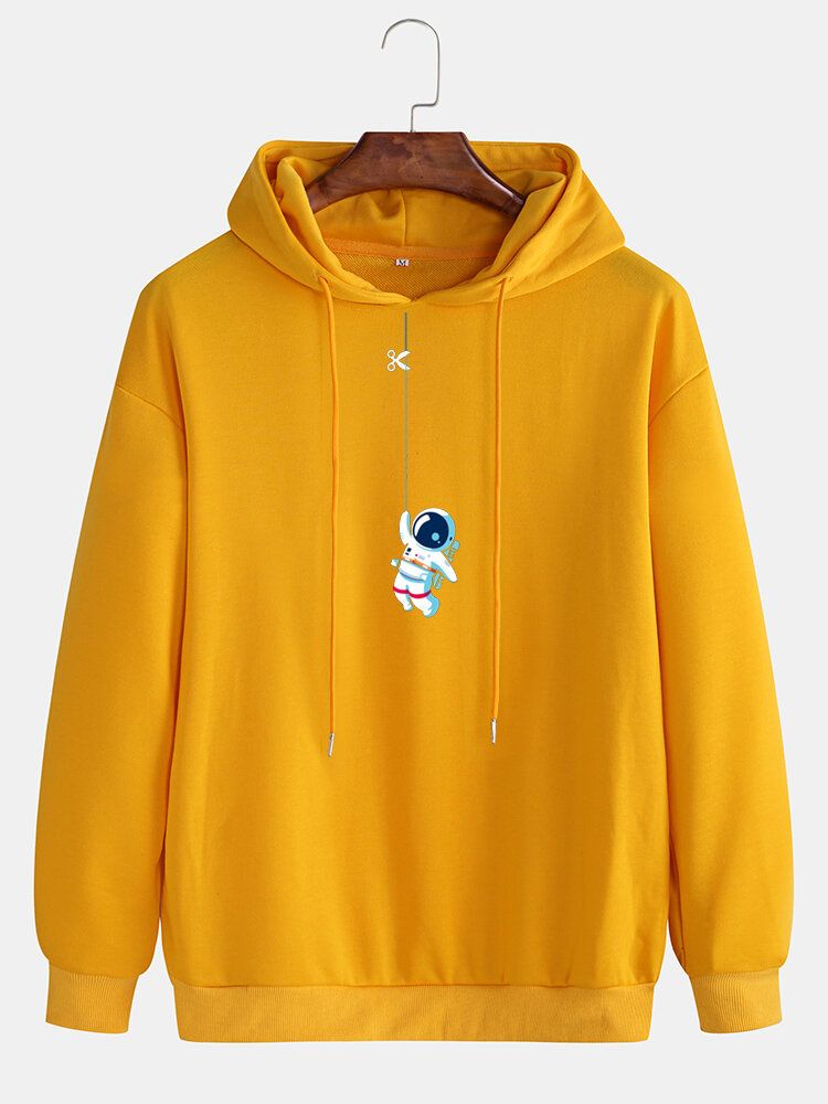 Sudadera Con Capucha Casual Con Estampado De Astronauta Lindo Divertido Para Hombre