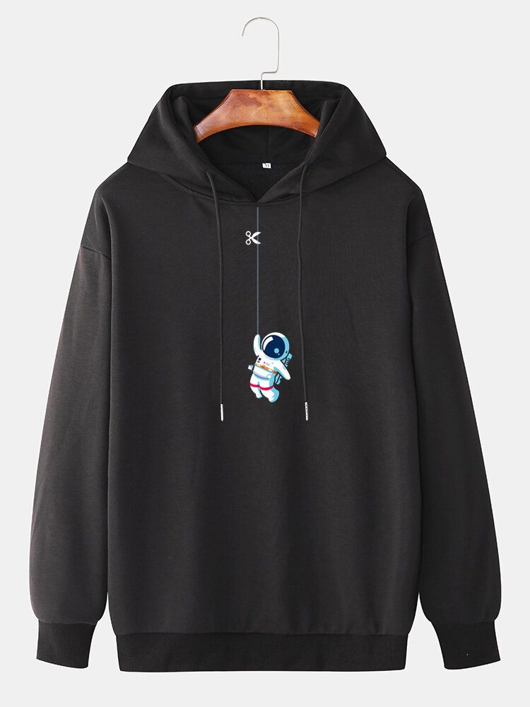 Sudadera Con Capucha Casual Con Estampado De Astronauta Lindo Divertido Para Hombre