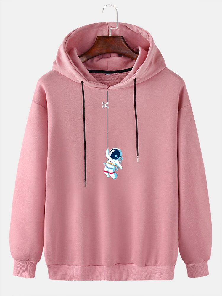 Sudadera Con Capucha Casual Con Estampado De Astronauta Lindo Divertido Para Hombre