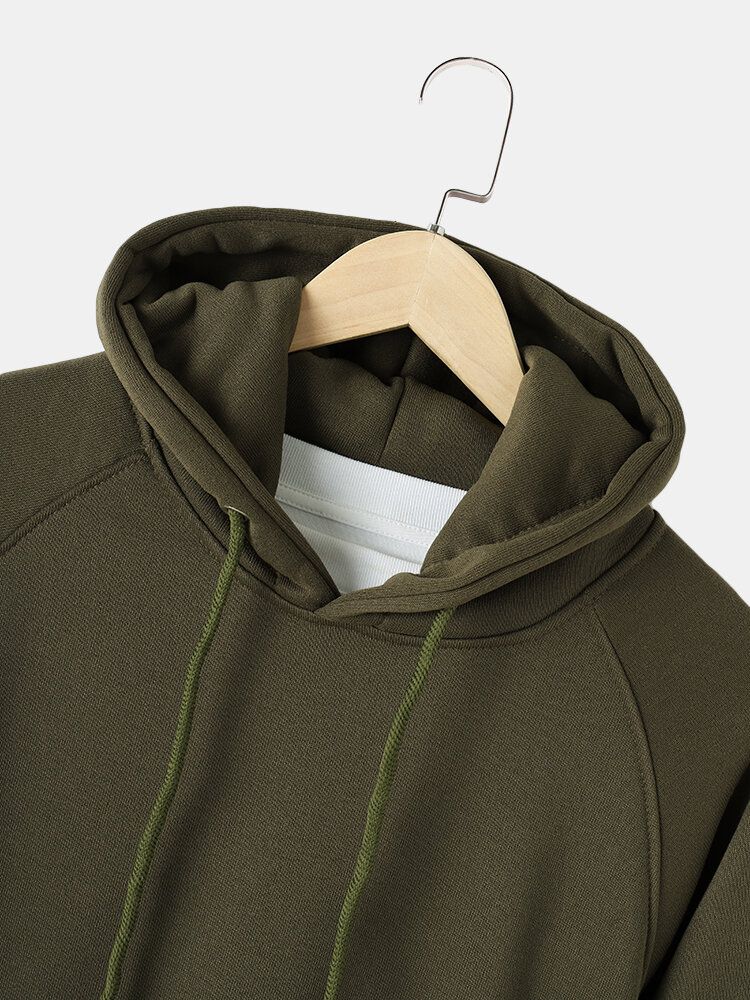 Sudadera Con Capucha Informal Con Detalle De Bolsillo Y Cremallera De Estilo Básico De Color Sólido Para Hombre