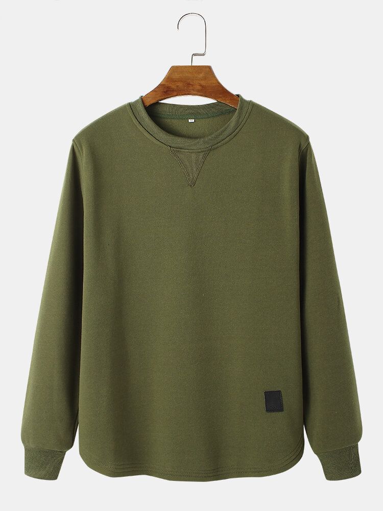 Sudadera Con Capucha Informal Con Dobladillo Con Lengüeta Y Cuello Redondo De Color Sólido Para Hombre