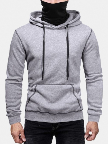 Sudadera Con Capucha Informal Con Hombros Caídos En Contraste De Adentro Hacia Afuera Para Hombre