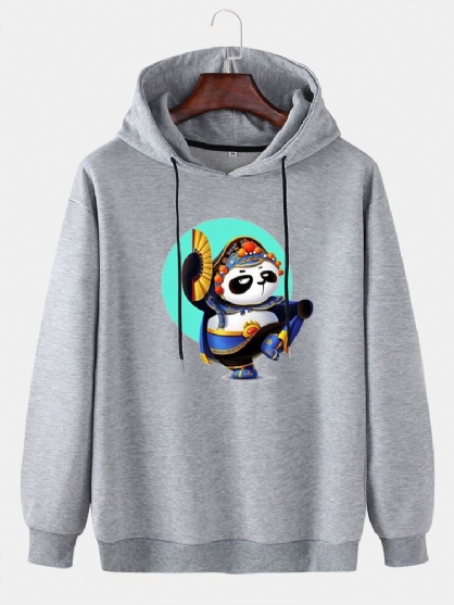 Sudadera Con Capucha Suelta Diaria Con Estampado Gráfico De Panda De Dibujos Animados Para Hombre