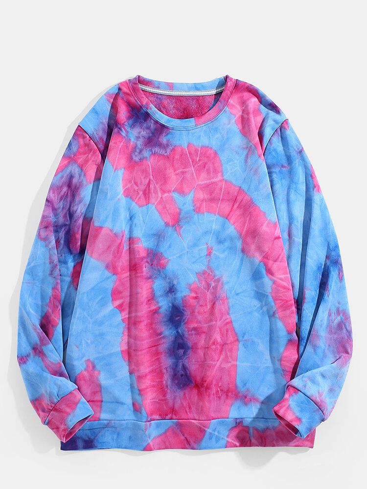 Sudaderas Casuales Con Cuello Redondo Y Estampado Tie Dye Para Hombre