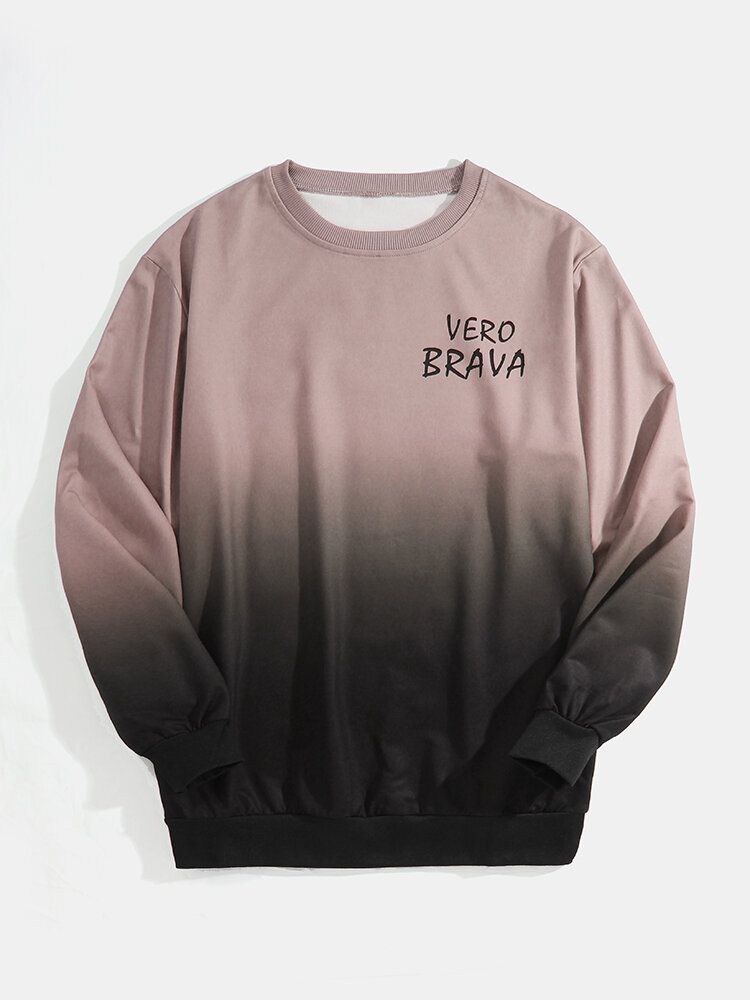 Sudaderas Casuales De Manga Larga Con Estampado De Letras Para Hombre Ombre