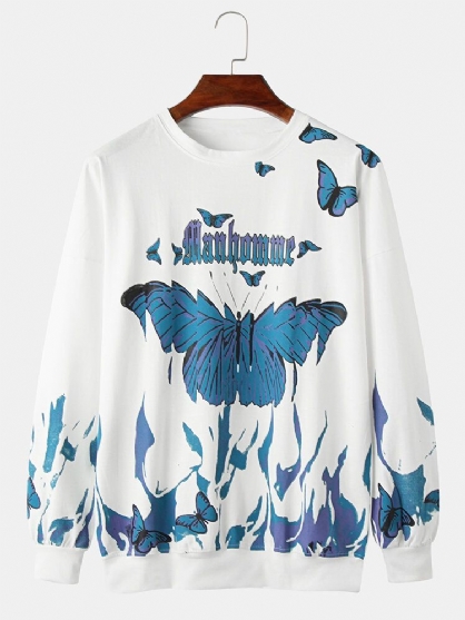 Sudaderas Casuales De Manga Larga Con Estampado De Mariposas Para Hombre