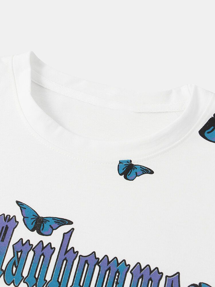 Sudaderas Casuales De Manga Larga Con Estampado De Mariposas Para Hombre