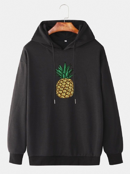 Sudaderas Casuales De Manga Larga Con Estampado Simple De Piña Para Hombre