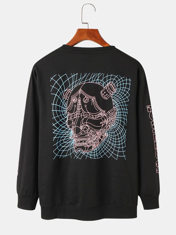 Sudaderas Con Capucha De Algodón 100% Con Estampado De Calavera En La Espalda Con Estampado De Letras Para Hombre