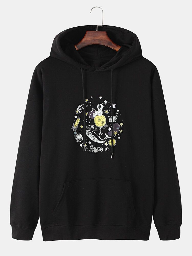 Sudaderas Con Capucha De Algodón Con Estampado De Astronauta Espacial Divertido Para Hombre