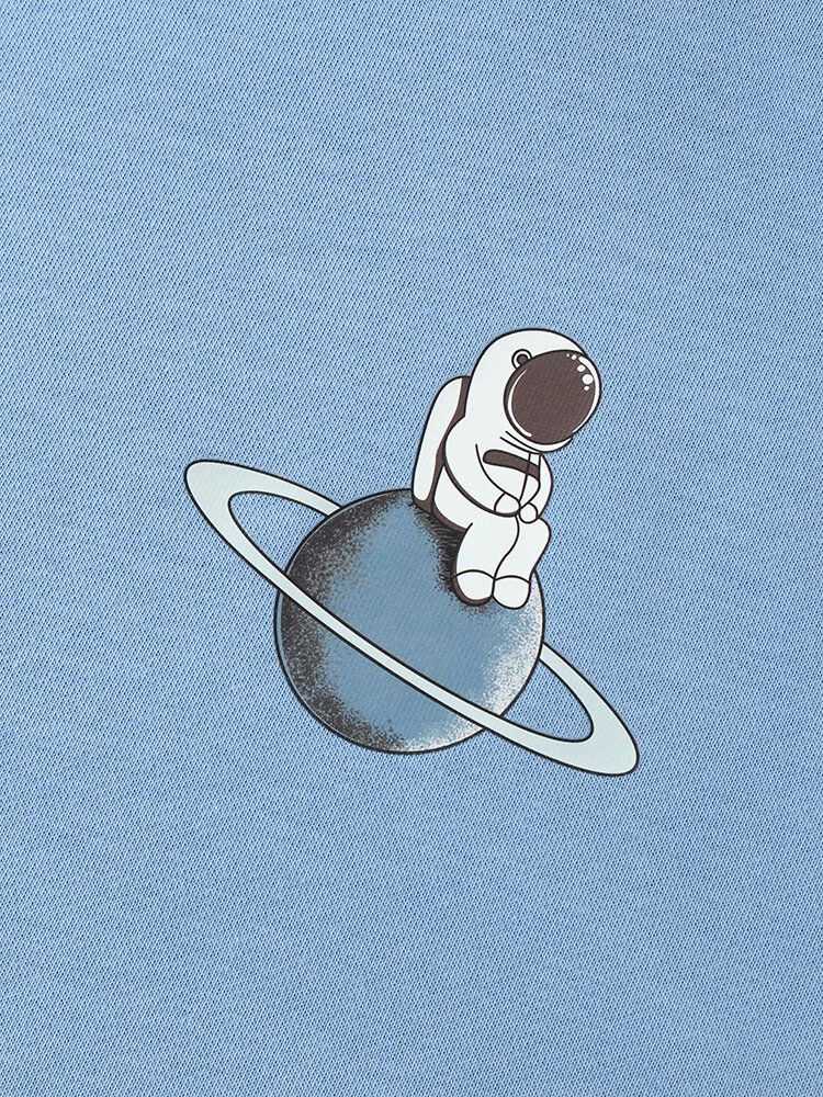 Sudaderas Con Capucha De Algodón Con Estampado De Astronauta Y Planeta Para Hombre Con Bolsillo De Canguro