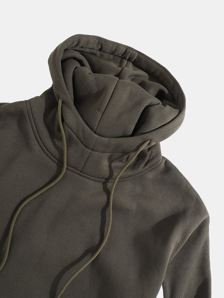 Sudaderas Con Capucha Casuales Con Cordón De Retazos En Contraste Para Hombre Con Bolsillo Con Solapa