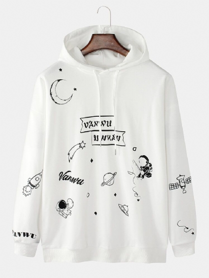 Sudaderas Con Capucha Casuales De Manga Larga Con Estampado De Dibujos Animados Lindo Para Hombre