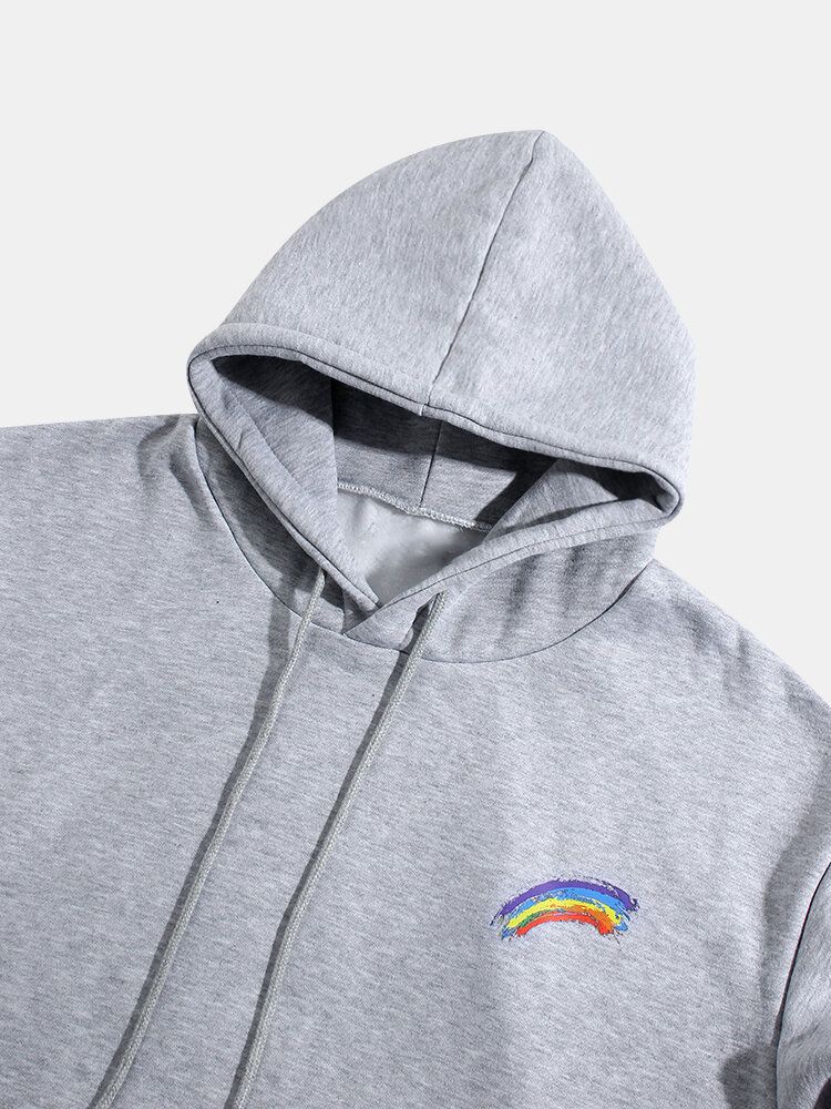 Sudaderas Con Capucha Con Cordón De Bolsillo De Canguro Con Gráficos De Arcoíris Para Hombre