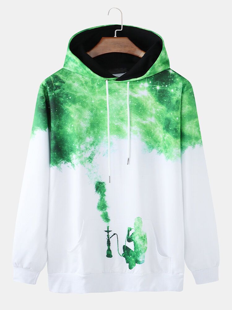 Sudaderas Con Capucha Con Cordón Con Estampado De Cielo Estrellado De Galaxia Divertida Para Hombre