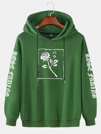 Sudaderas Con Capucha Con Cordón Informal Con Estampado De Manga De Personaje Gráfico Rosa Para Hombre