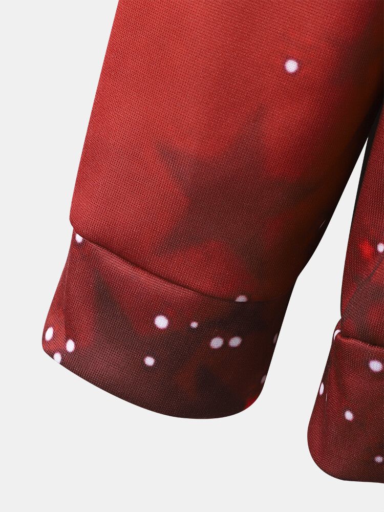 Sudaderas Con Capucha Con Cordón Y Estampado De Árbol De Navidad De Estrellas Para Hombre Con Bolsillo