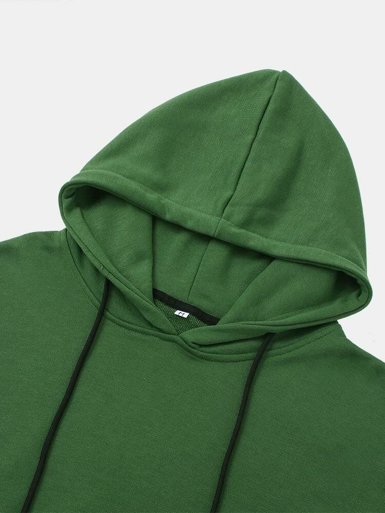 Sudaderas Con Capucha Con Cordón Y Hombros Caídos Con Estampado Gráfico Simple Para Hombre