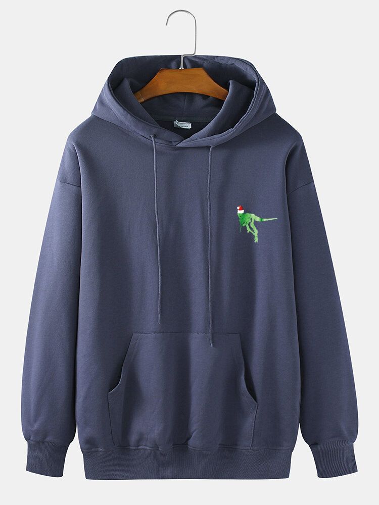 Sudaderas Con Capucha Informales De Algodón Con Estampado De Dinosaurio De Dibujos Animados Para Hombre