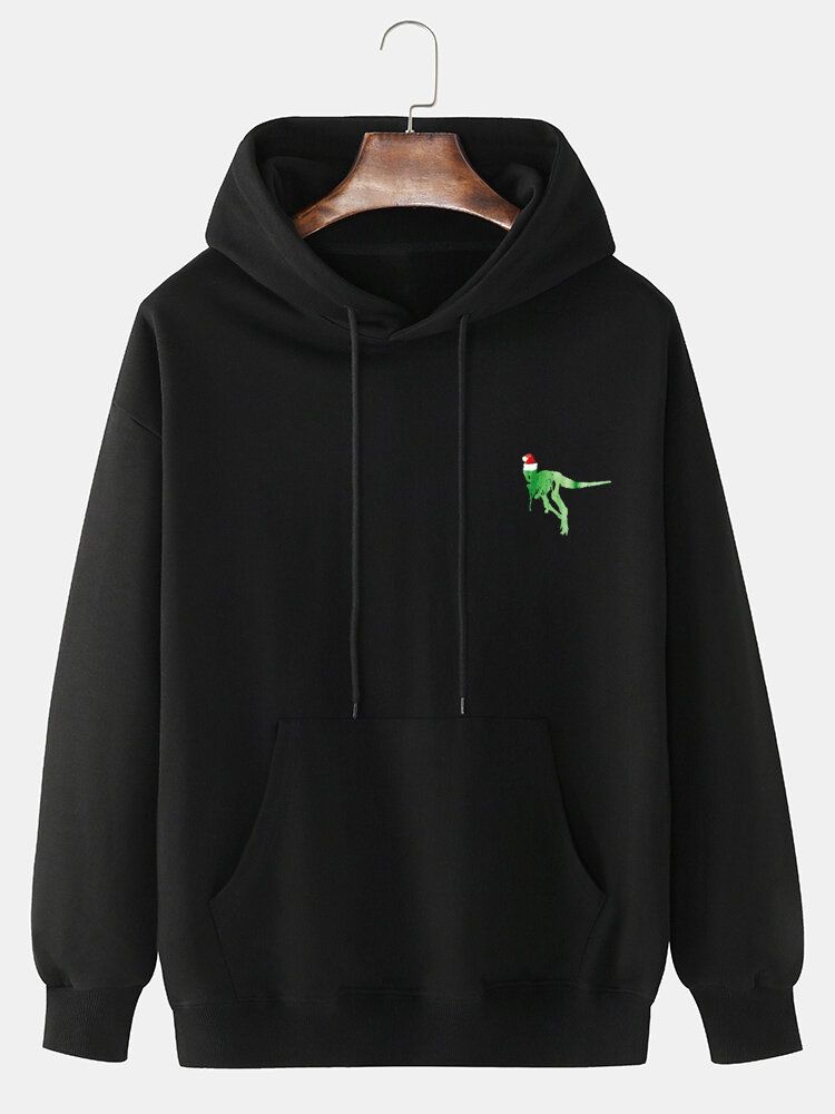 Sudaderas Con Capucha Informales De Algodón Con Estampado De Dinosaurio De Dibujos Animados Para Hombre