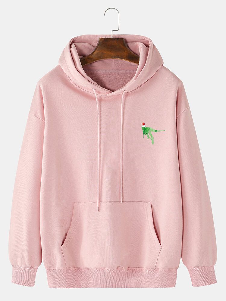 Sudaderas Con Capucha Informales De Algodón Con Estampado De Dinosaurio De Dibujos Animados Para Hombre