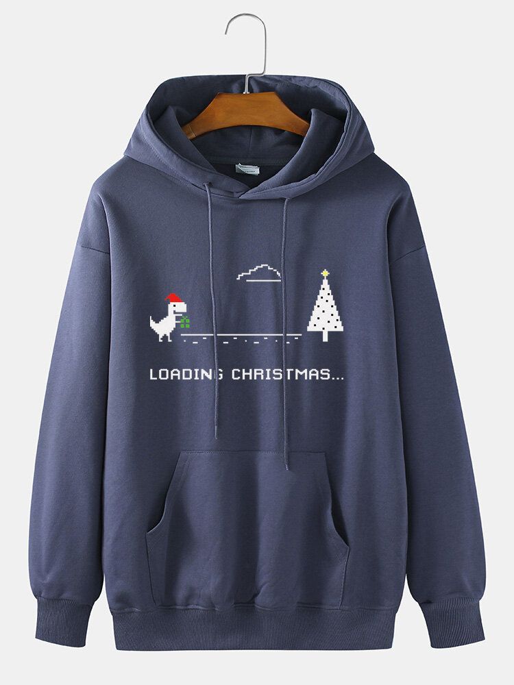 Sudaderas Con Capucha Informales De Algodón Con Hombros Caídos Y Estampado De Animales De Dibujos Animados Para Hombre