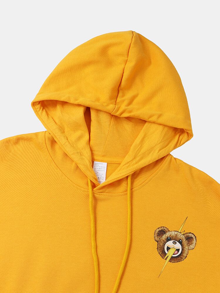 Sudaderas Con Capucha Lindas Con Bolsillo De Canguro Con Estampado De Oso De Dibujos Animados Para Hombre