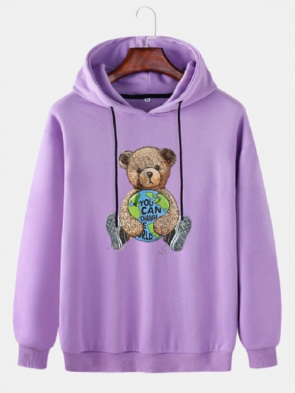 Sudaderas Con Capucha Lindas De Manga Larga Con Estampado De Oso De Muñeca Para Hombre