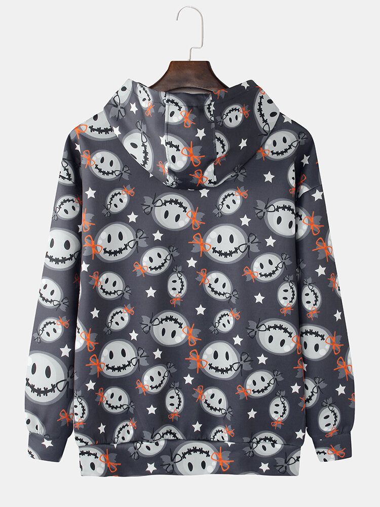 Sudaderas Con Capucha De Manga Larga Con Bolsillo De Canguro Con Estampado De Emojis Divertidos Para Hombre